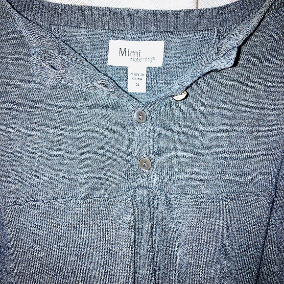 •Mimi Maternity baby doll tank with adjustable straps in Heather Gray - Picture 3 of 12